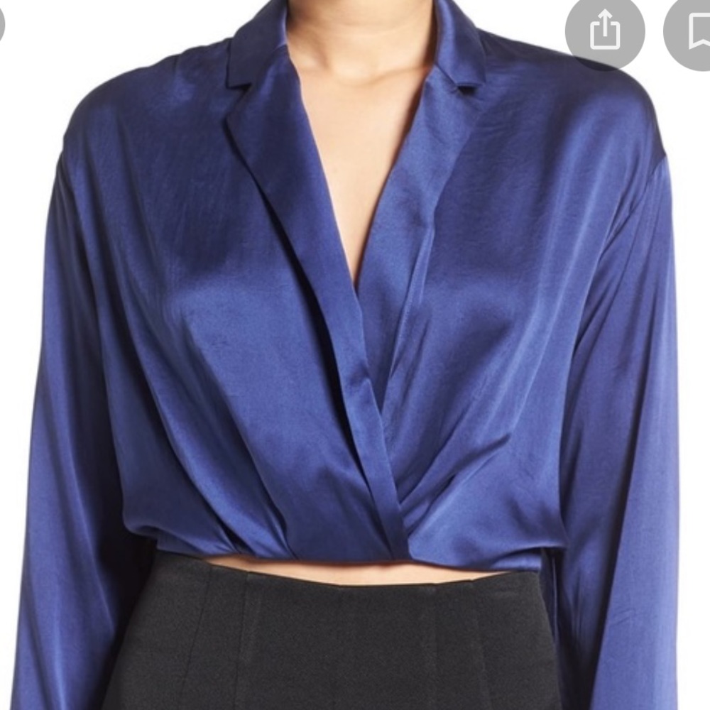 KENDALL + KYLIE Silk Cropped Blouse